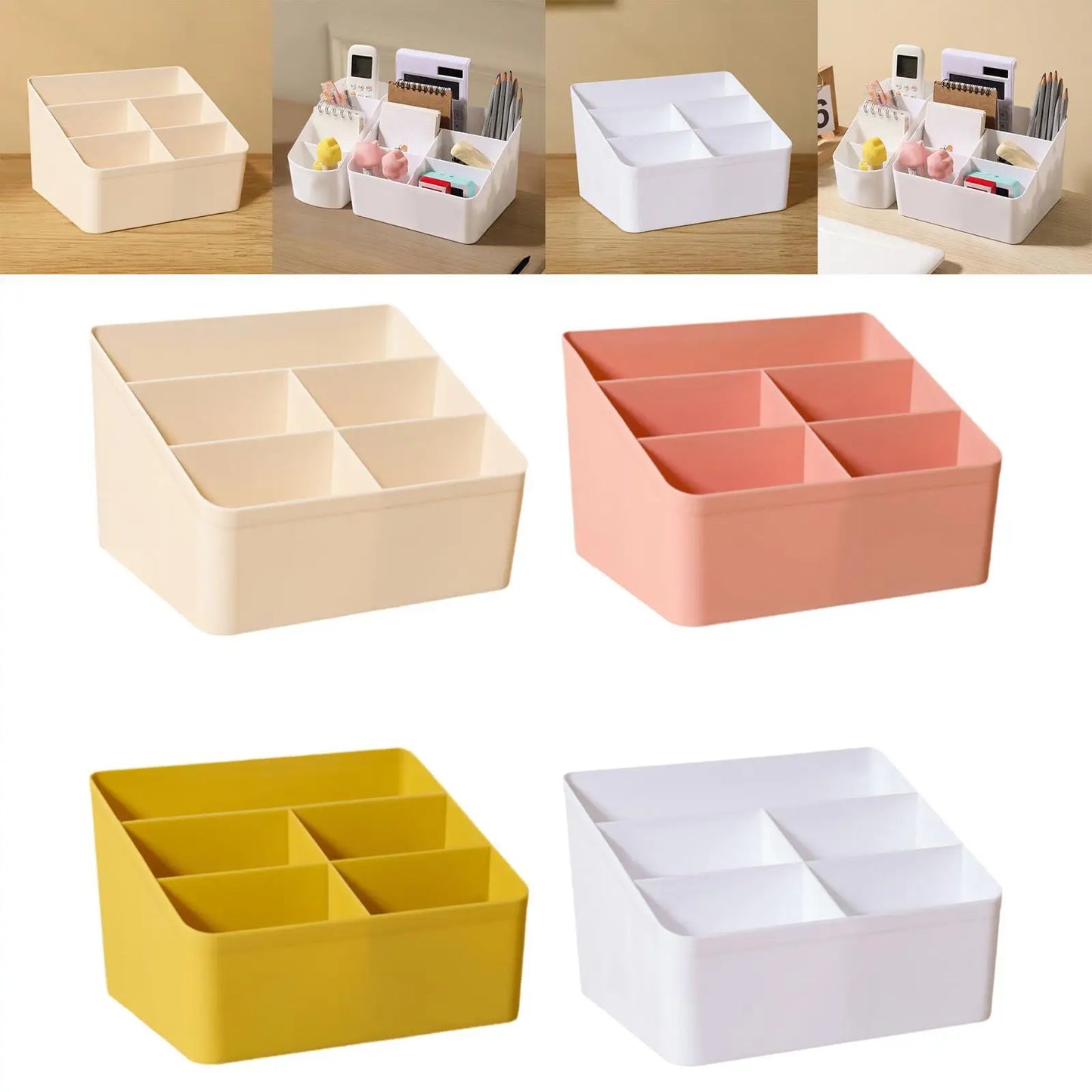 Desktop Storage Box Organizer Vanity Holder Desk Organization Pen Holder Remote Control Holder for Desk Home Dresser Office Dorm