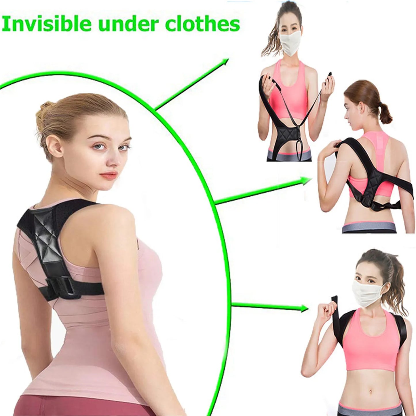 Back Posture Corrector Belt Adjustable Clavicle Spine Back Shoulder Lumbar Posture Correction