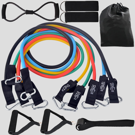 Rubber Bodybuilding Home Gym Equipment - 12pcs Resistance Bands Set