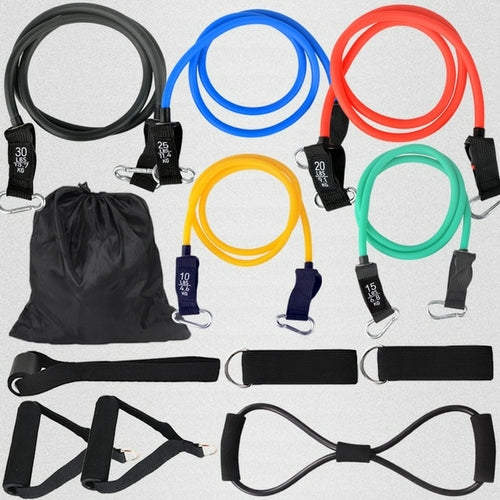 Rubber Bodybuilding Home Gym Equipment - 12pcs Resistance Bands Set