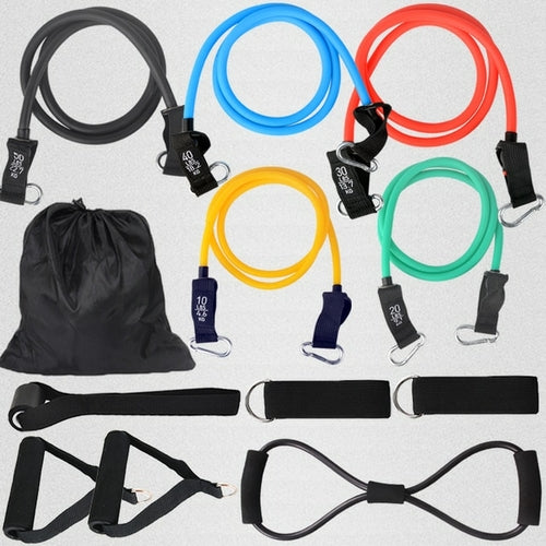 Rubber Bodybuilding Home Gym Equipment - 12pcs Resistance Bands Set