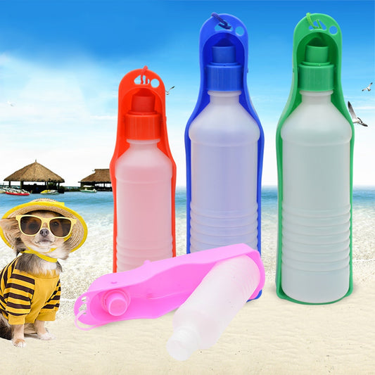 250ml Dog Water Bottle Feeder With Bowl Plastic