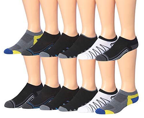 James Fiallo Men's 12-Pairs Performance Low Cut Athletic Sport Socks