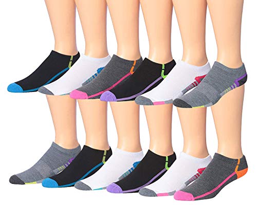 James Fiallo Men's 12-Pairs Performance Low Cut Athletic Sport Socks