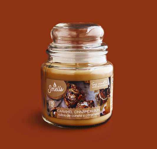 Caramel Cinnamon Bun Single Wick Scented Candle, 16 oz