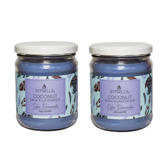 Coconut Milk & Lavender Odor Eliminator Scented Candle, 12 oz (2-PACK)