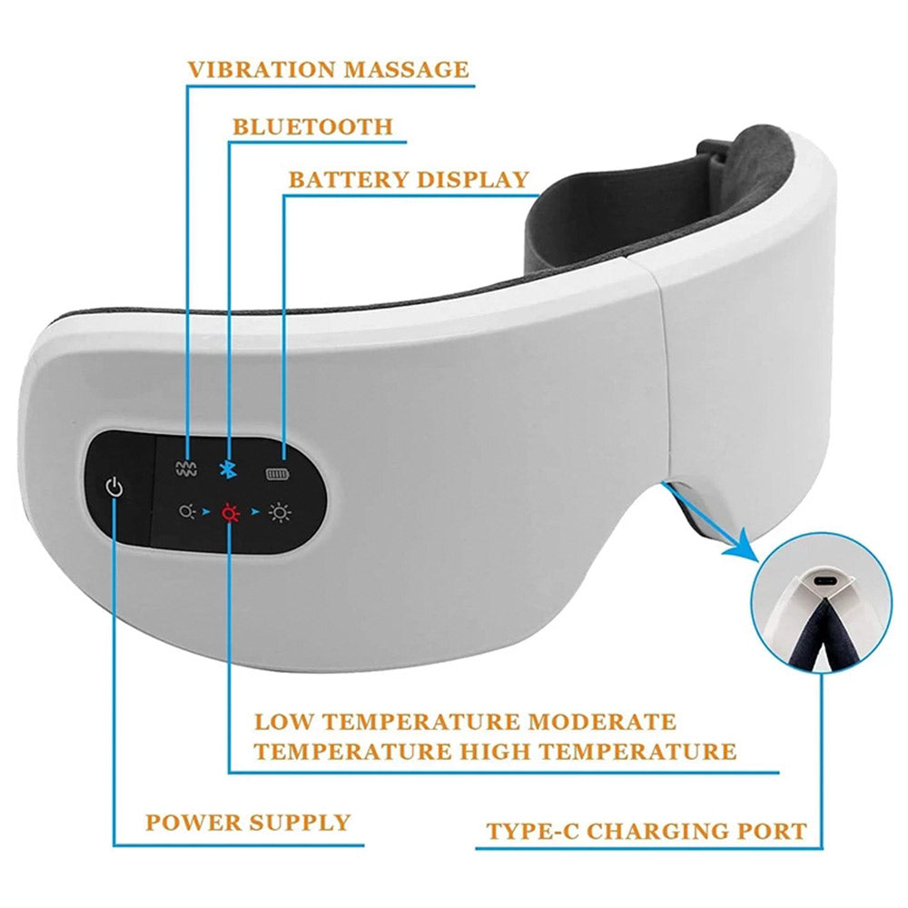 Electric Eye Massager Hot Compress Stress Relief Heating Vibration