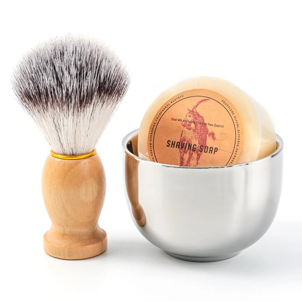 Men's Shaving Beard Brush Set Synthetic Badger Hair Barbe Brush + Mug Bowl Cup + Shaving Soap Brosse Barbe Homme для бороды