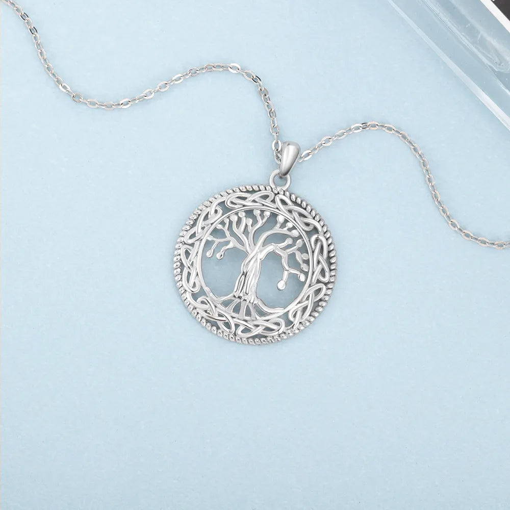 Tree of Life Round Pendant Necklace Jewelry Trendy Necklaces & Pendants for Women Best Gift for Mother (JewelOra NE101908)