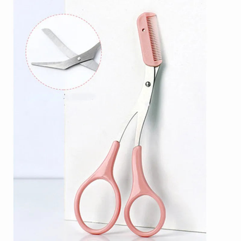 Eyebrow Trimmer Scissor with Comb Facial Hair Removal Grooming Shaping Shaver Cosmetic Makeup Accessories