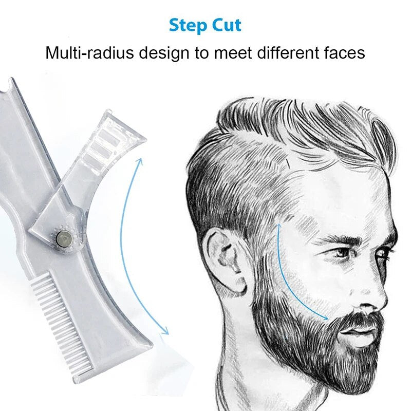 Men's Beard Shaping Tool Trimming Shaper Template Comb Styling Template Adjustable Beard Shaping & Styling Tool