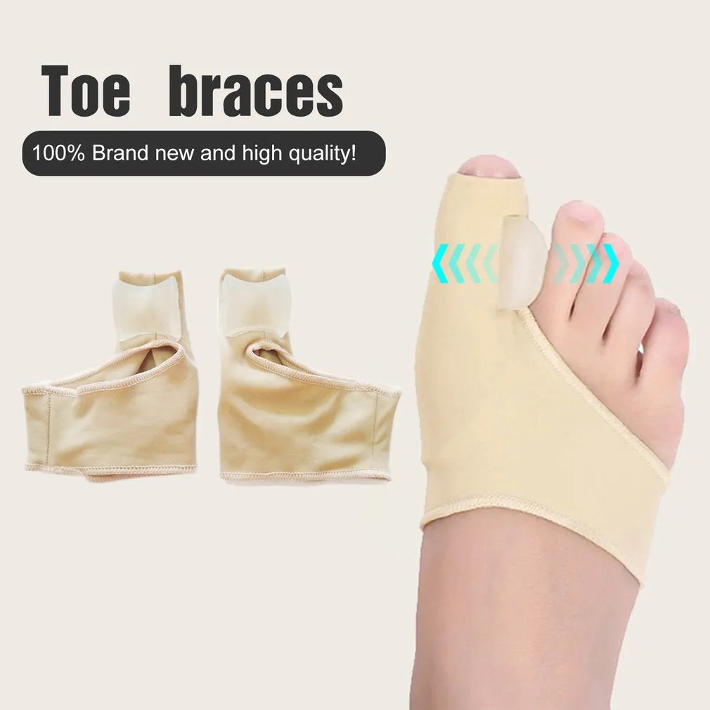 2Pcs=1Pair Toe Separator Hallux Valgus Bunion Corrector Orthotics Feet Bone Thumb Adjuster Correction Pedicure Sock Straightener