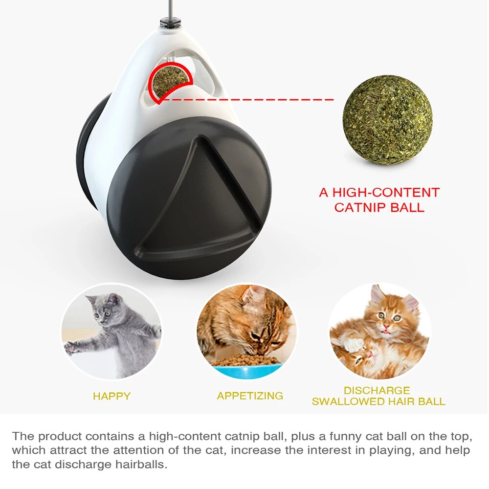 Tumbler Swing Toys for Cats Kitten Interactive Balance Car Cat Chasing Toy With Catnip Funny Pet Products for Dropshipping