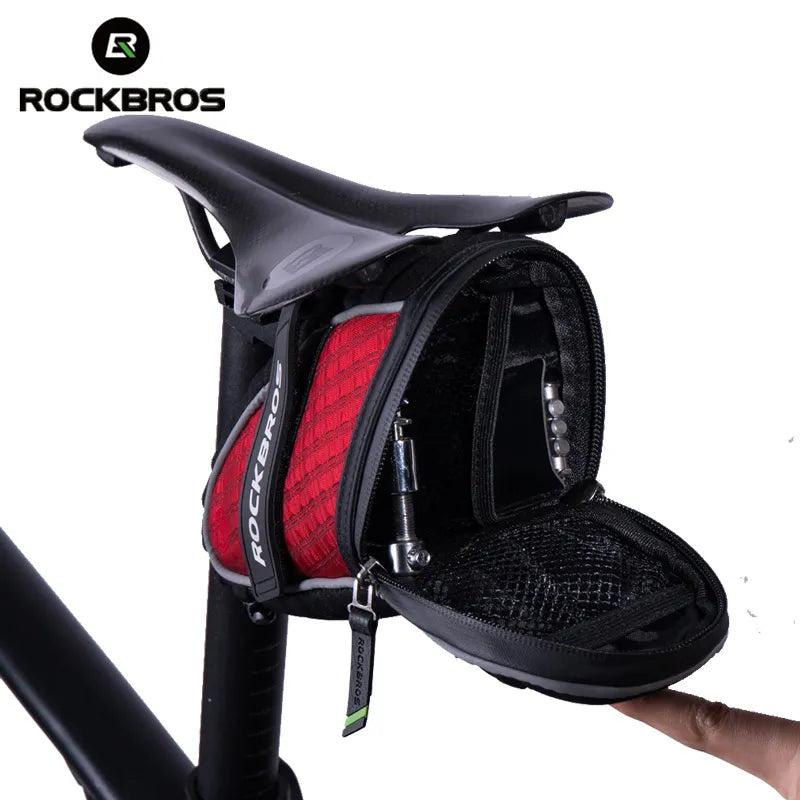 ROCKBROS Bike Bag 3D Shell Rainproof Saddle Bag Reflective Bicycle Bag Shockproof Cycling Rear Seatpost Bag MTB Bike Accessories