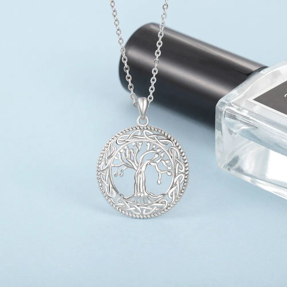 Tree of Life Round Pendant Necklace Jewelry Trendy Necklaces & Pendants for Women Best Gift for Mother (JewelOra NE101908)