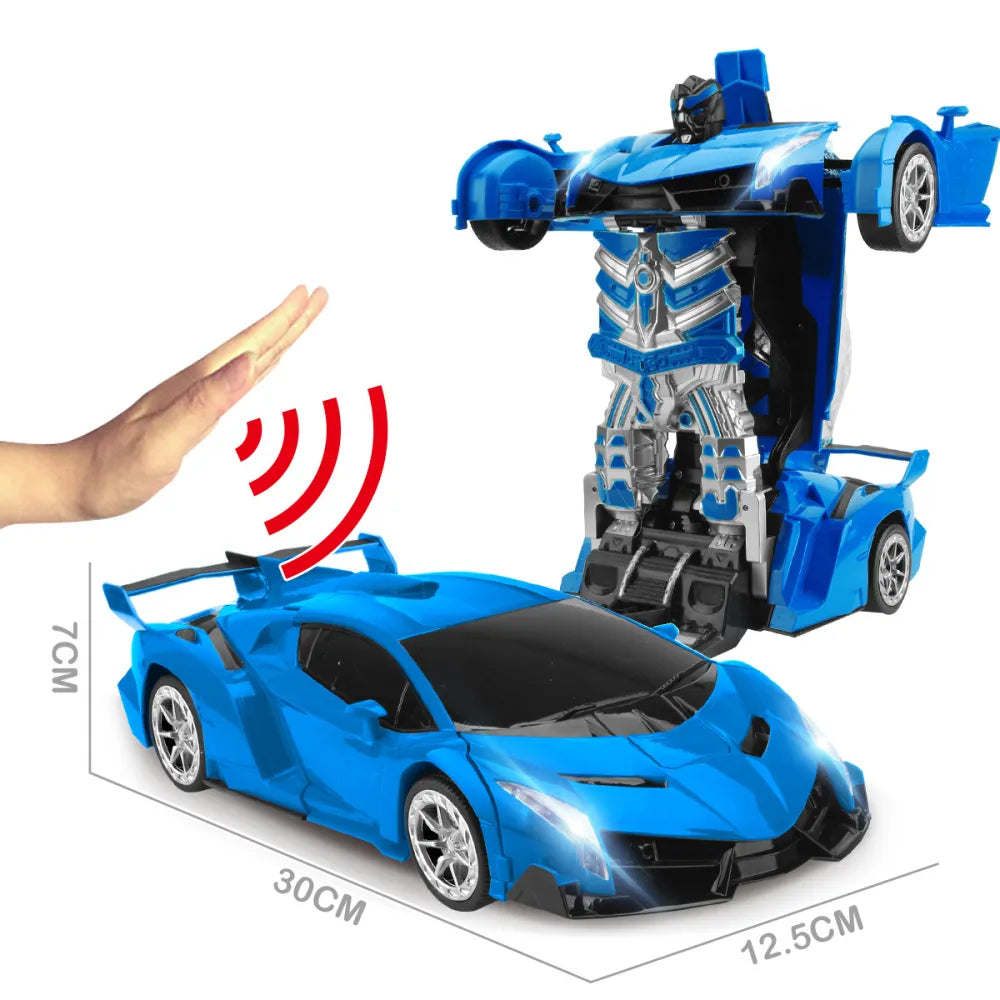 2.4Ghz Induction Transformation Robot Car 1:14 Deformation RC Car Toy led Light Electric Robot Models fightint Toys  Gifts