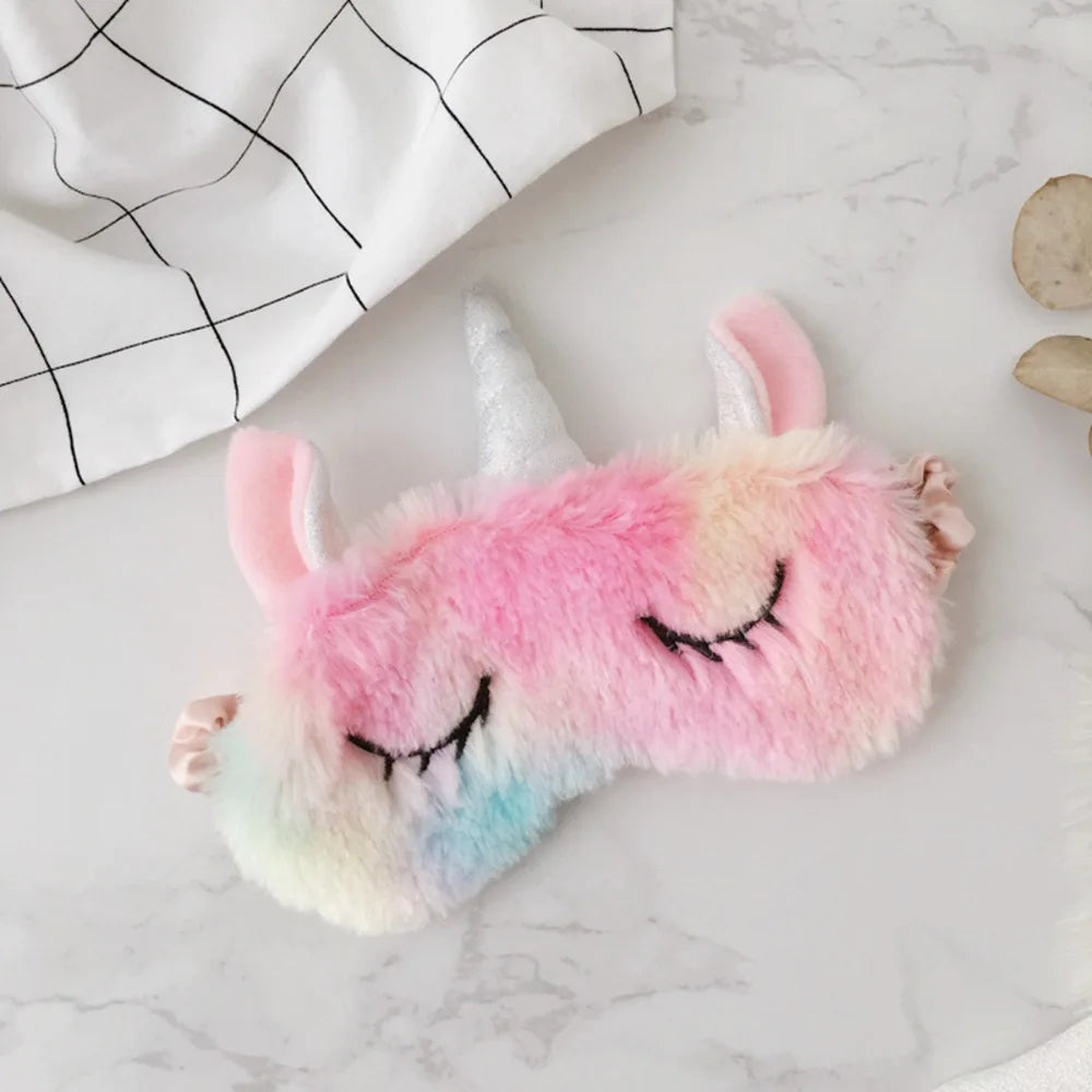 4pcs/set fantastic rainbow plush unicorn toy Ice cream colourful unicorn horn party headband sleeping eye mask toys fanstastic