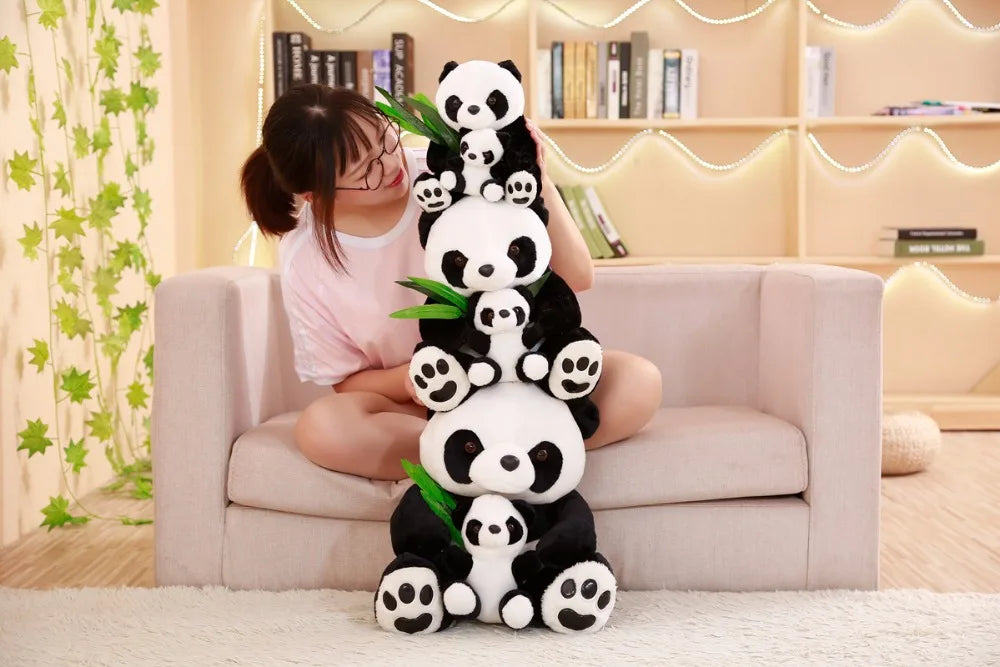 New Plush Panda Toys Cute Stuffed Animal Doll Mother And Son Toy Gift for Children Friends Girls  Home Decor Christmas Gift