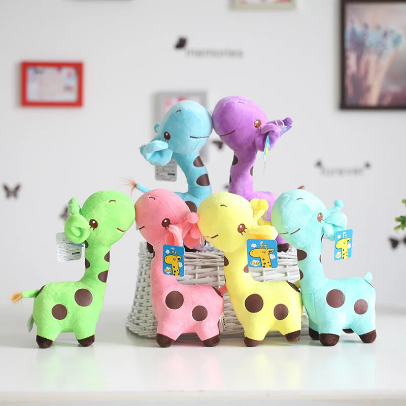 18cm/25cm Cute Giraffe Plush Toy Pendant Soft Deer Stuffed Cartoon Animals Doll Baby Kids Toys Christmas Birthday Colorful Gifts