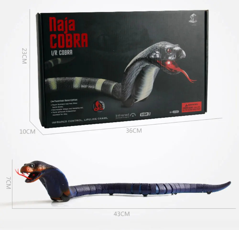 Novelty Rc Snake Naja Cobra Viper Remote Control robot Animal Toy with USB Cable Funny Terrifying Christmas kids Gift