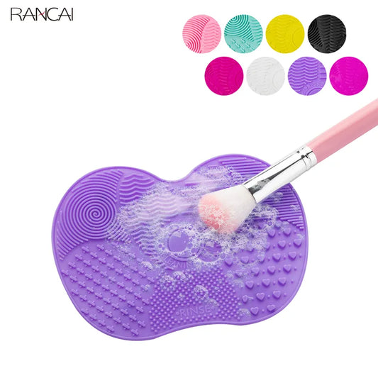 RANCAI Silicone Brush Cleaner Cosmetic Make Up Washing Brush Gel Cleaning Mat Foundation Makeup Brush Cleaner Pad Scrubbe Board