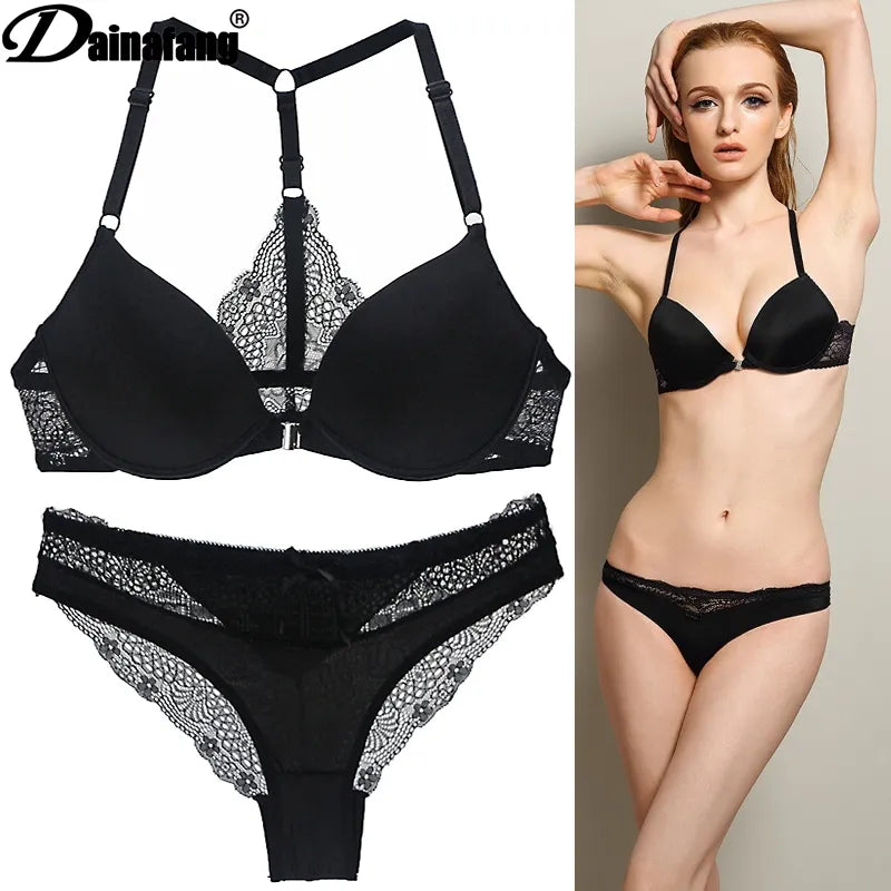 Hot Sale 8 Color Sexy Elegant ABC Cup Bra and Panty Set Women Bras Sets  Lady Underwear Push Up Lingeries Brief Thong