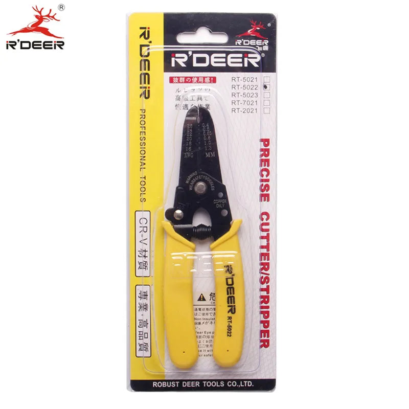 RDEER Wire Stripper 166mm AWG Single Wire Sizes 16/18/20/22/24/26 Cutting Edge Cable Automatic Wire Stripper Hand Tools