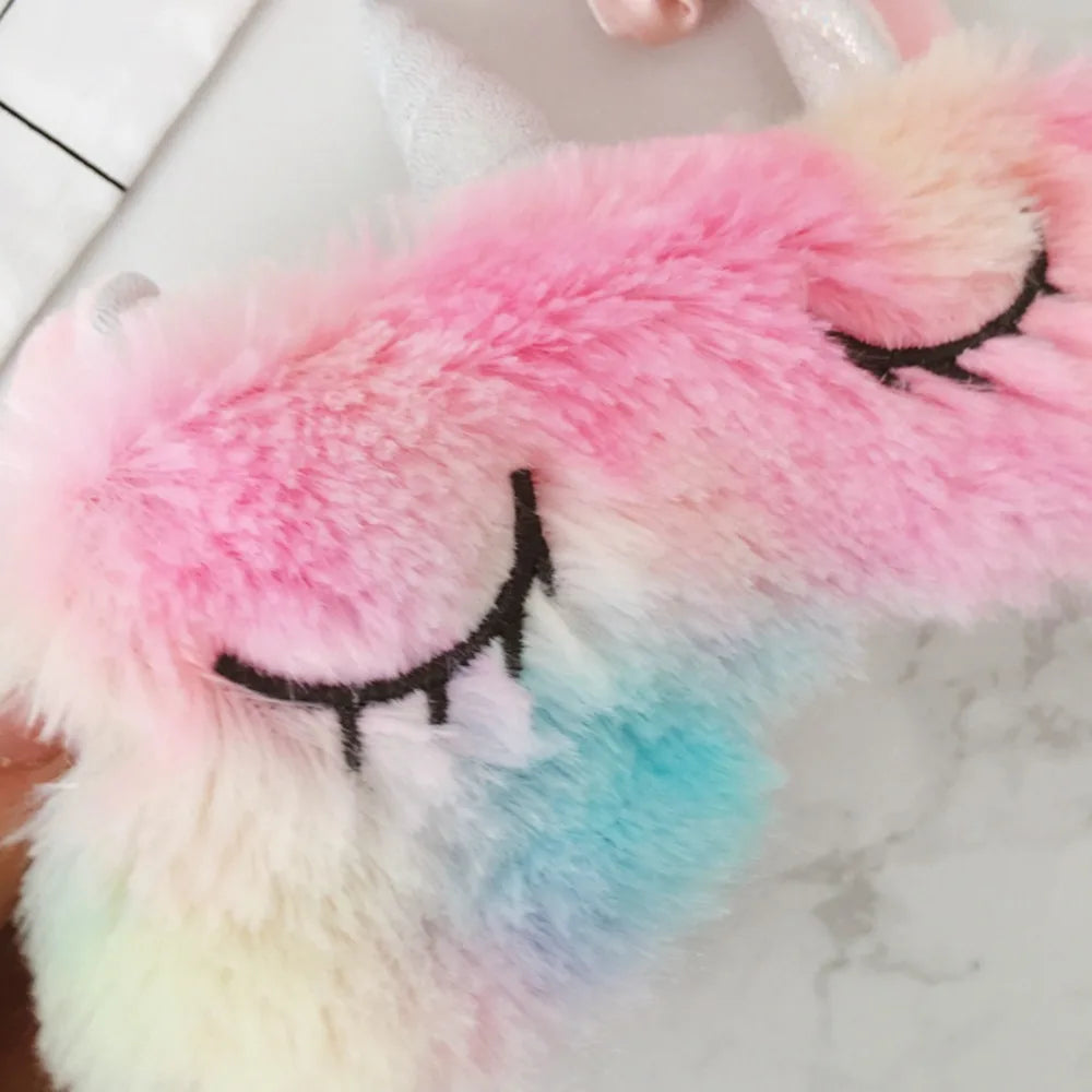 4pcs/set fantastic rainbow plush unicorn toy Ice cream colourful unicorn horn party headband sleeping eye mask toys fanstastic