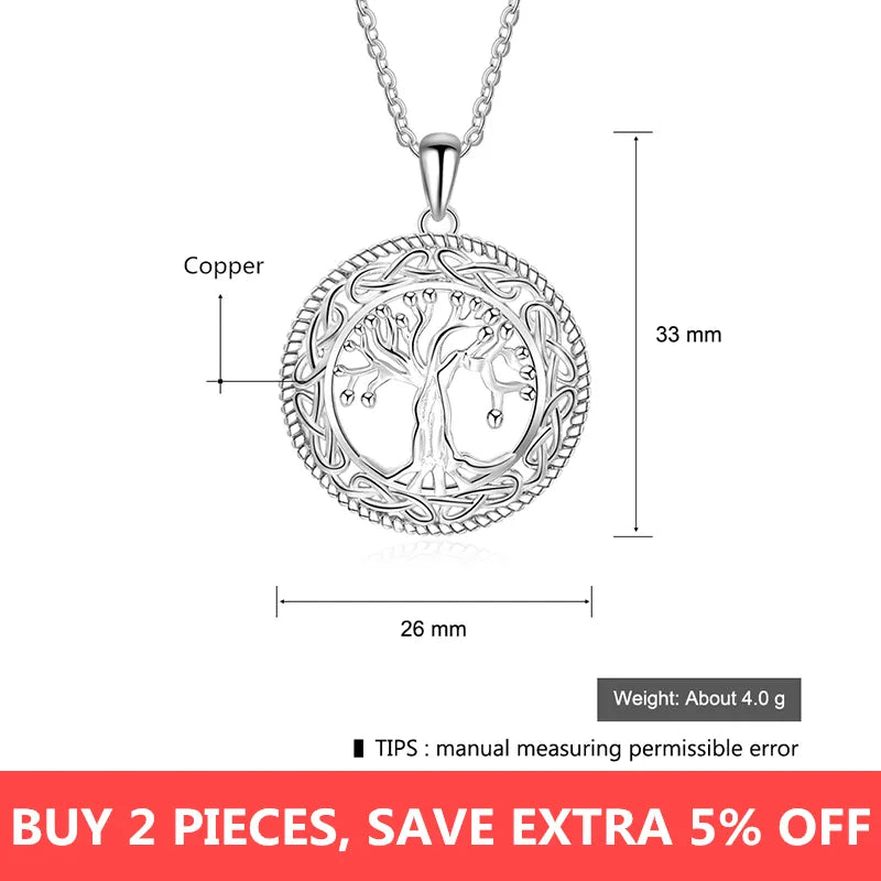 Tree of Life Round Pendant Necklace Jewelry Trendy Necklaces & Pendants for Women Best Gift for Mother (JewelOra NE101908)