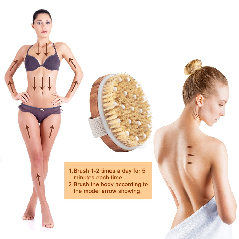 Handheld Natural bristles Bath brush Body Massage