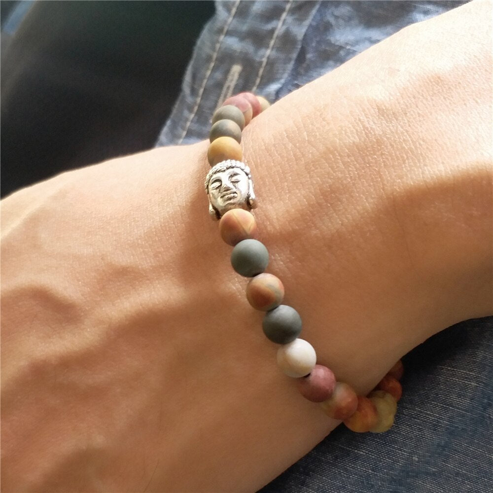 Handmade Tibetan Buddhist Zen Beaded Bracelet Natural Stone Buddha