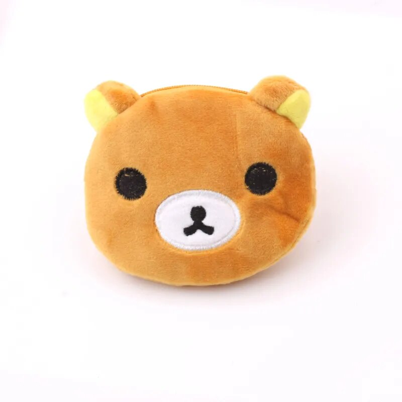 FUDEAM Soft Plush Panda Dog Rabbit Monkey Cartoon Women Coin Purse Mini Cute Zipper Girls Coin Wallet USB Cable Bag Key Wallets