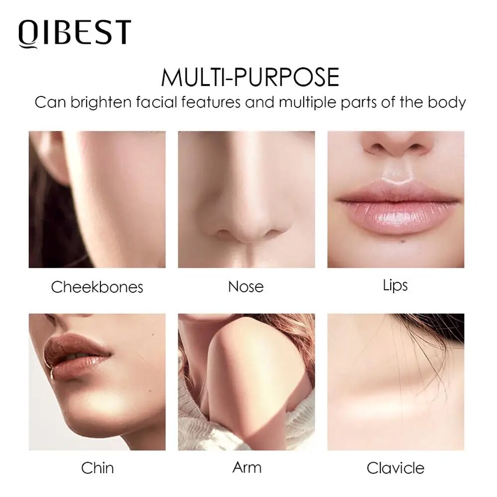 QIBEST Face Highlighter Stick Makeup Glow Face Concealer Contour Bronzer 3D Make Up Corrector Contour Stick Illuminator Cosmetic