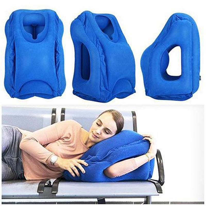 Inflatable Travel Sleeping Bag Portable Cushion Neck Pillow for Men