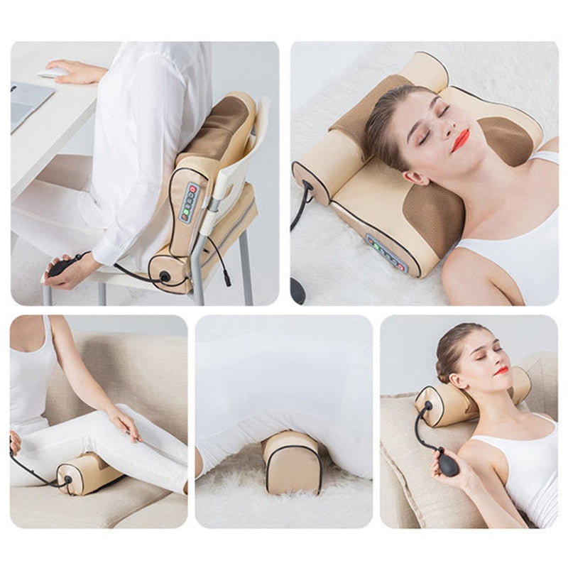 Jinkairui Neck Massage Pillow Electrical Cervical Traction Massager