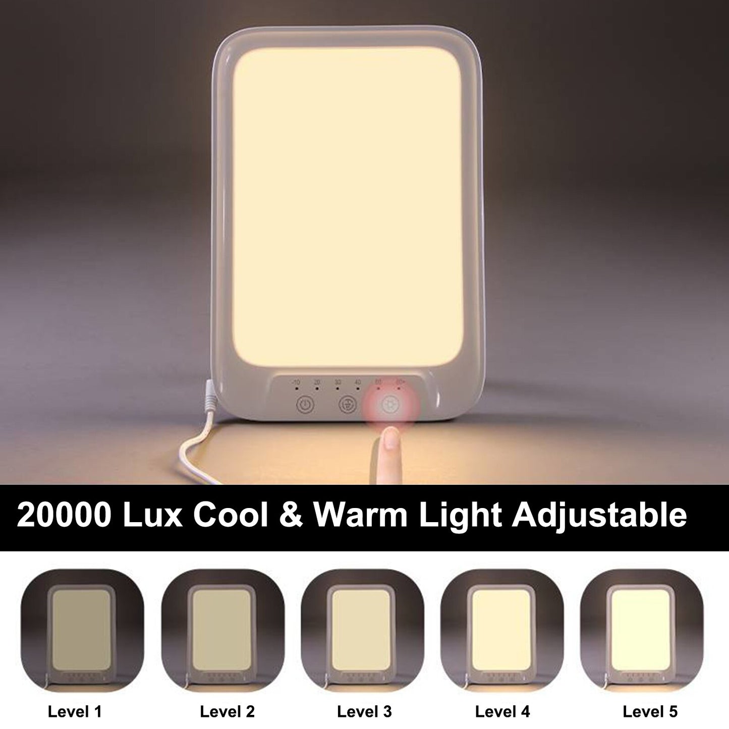 Led Daylight Lamp 20000 Lux Cool & Warm Light Therapy Lamp Against