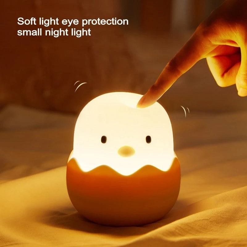 Led Children Touch Night Light Soft Silicone USB Rechargeable Bedroom