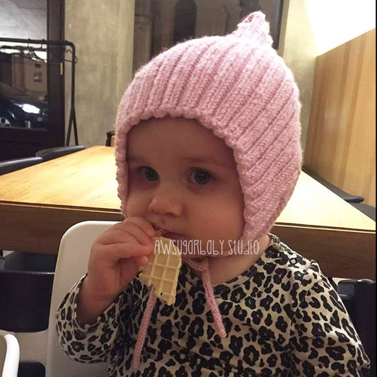 Adorable Baby Knitted Lace-up Christmas Woolen Cap