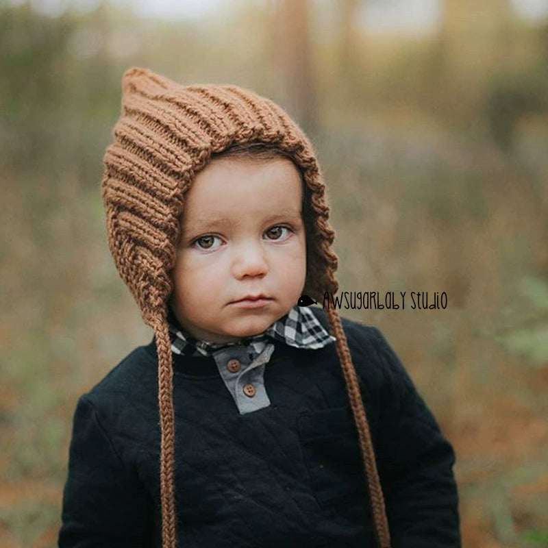 Adorable Baby Knitted Lace-up Christmas Woolen Cap