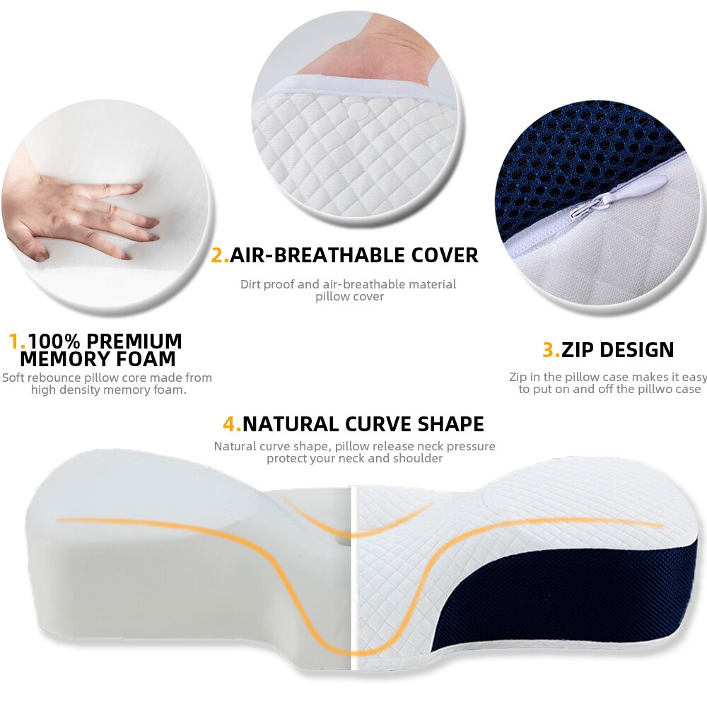 Orthopedic Pillow Slow Rebound Memory Foam Pillow Core To Help Sleep