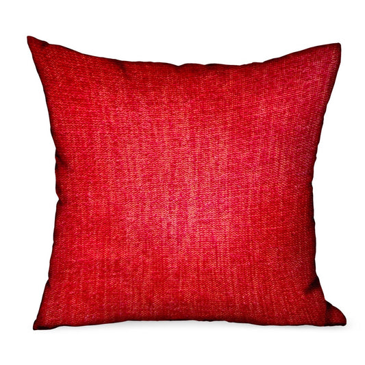 Scarlet Zest Red Solid Luxury Outdoor/Indoor Throw Pillow