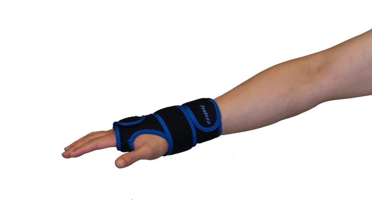 Protexx Right Palm Support Brace with 2 Aluminun Plates, Black