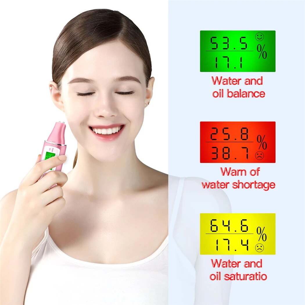 Precise Detector LCD Digital Skin Oil Moisture Tester for Face Skin Care with Bio-technology Sensor Lady Beauty Tool Spa Monitor