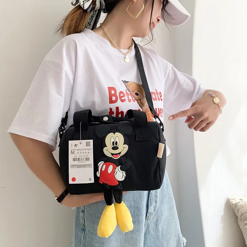 2023 New Disney Shoulder Bags Cartoons Mickey Mouse Nylon Bag Women Messenger Bag Cute Anime Fashion Handbag Gifts for A Girls