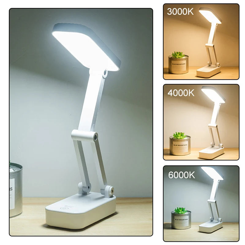 Foldable table lamp for Students Stepless dimming 1200mAh Rechargeable Battery Reading Desk Lamp Lamps Table Dorm LZD0001