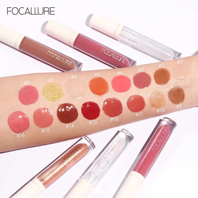 FOCALLURE Liquid Lipstick High Pigment Plumpling Lipgloss Waterproof Not-sticky Moisturizing Lip Balm Lip Tint Makeup Cosmetics