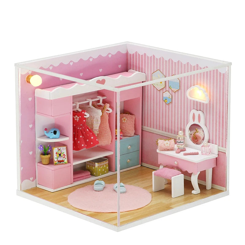 CUTEBEE Doll House Miniature DIY Dollhouse With Furnitures Wooden House Casa Diorama Toys For Children Birthday Gift Z007