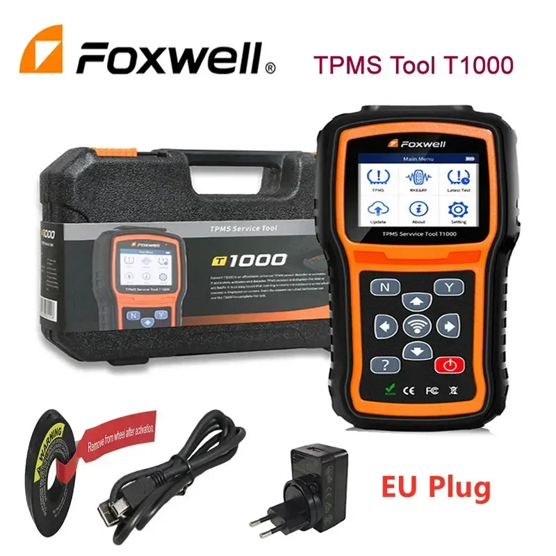 Foxwell T1000 TPMS Tool TPMS Sensors Programming Activate Check RF Key FOB Tire Pressure Monitoring System Auto Tester PK TS601