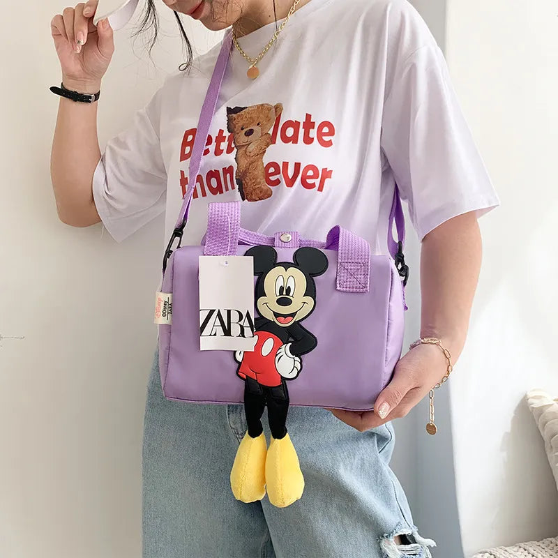 2023 New Disney Shoulder Bags Cartoons Mickey Mouse Nylon Bag Women Messenger Bag Cute Anime Fashion Handbag Gifts for A Girls