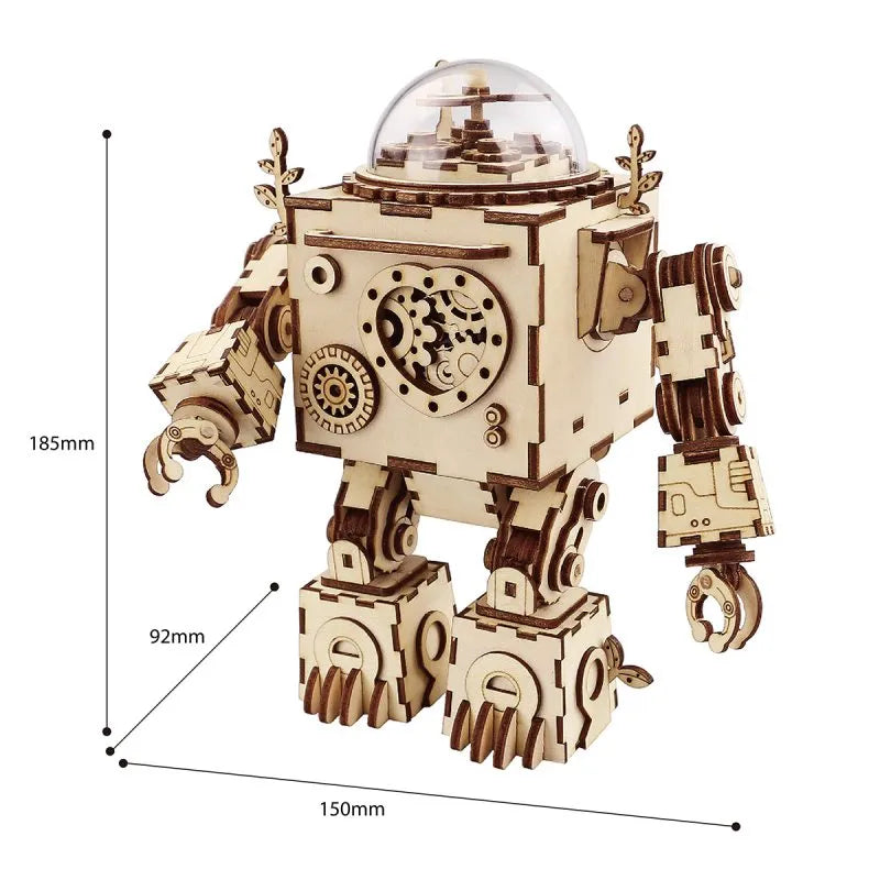 Robotime 3D Wooden Puzzle 5 Kinds Fan Rotatable DIY Steampunk Model Building Kits Assembly Toy Gift for Children Adult AM601